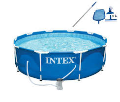 Intex 10 X 30 Metal Frame Set Swimming Pool With Filter Pump Maintenance Kit Intex Above Ground Swimming Pools Swimming Pools