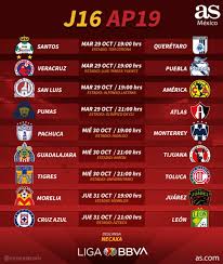 4tos de final liga española j38 copa del rey final premier league j38 serie a (ita) j38 bundesliga (ale). Fechas Y Horarios De La Jornada 16 De La Liga Mx As Mexico