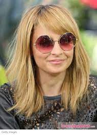 Nicole Richie S Stylish Midi W Bangs Long Bob Haircut With Bangs Long Bob With Bangs Nicole Richie Hair