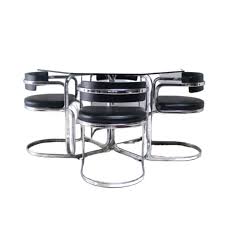 In., the table can fit two comfortably or four in a pinch for some drinks under the sun. 1970 S Italian Mid Century Modern Glass Dining Table With Chrome And Leatherette Chairs Design Addict Dining Tables