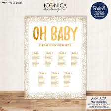 Baby Shower Seating Chart Board Oh Baby Gold Seating Chart