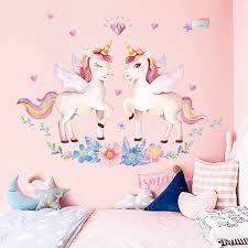 Cute Unicorn Wall Stickers Unilovers Unicorn Wall Decal Rainbow Wall Stickers Kids Wall Decals