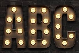 Marquee Light Bulb Sign Letters Digital Alphabet Marquee Light Bulb