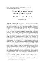 13 tahun 2003 bab i pasal 1 ayat 2 disebutkan bahwa tenaga. Pdf The Sociolinguistic Status Of Malaysian English