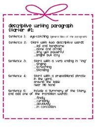 Descriptive Writing Paragraph Starters Paragraph Writing Descriptive Writing Paragraph Starters