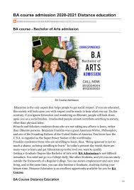 You will develop skills and capacities necessary to understand how the world has come to be the way it is today. Ba Course Admission 2020 2021 Distance Education By Kapoor Study Circle Issuu