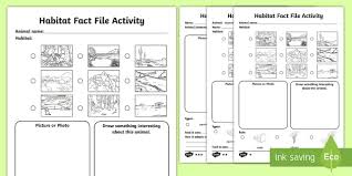 animal habitat differentiated fact file worksheets