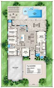 Plan 86044bw 4 Bed House Plan With Front To Back Views In 2021 Pool House Plans Florida House Plans Beach House Plans