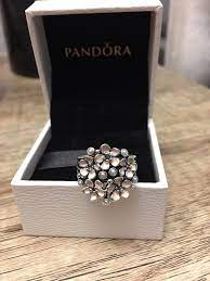 Authentic Pandora Cherry Blossom Ring The Ring Is Sterling Silver With Light Pink Enameled Cherry Blossoms And Fresh Cherry Blossom Ring Pandora Rings Pandora