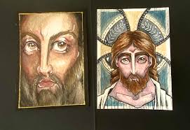 A small pen sketch of Jesus Christ I finished in a spanish copy of the Book  of Mormon! 📖