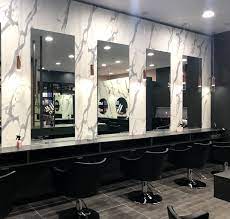 Salon Fit Out Black And Rose Gold With Marble Black Rosegold Salon Hair Salon Furniture Salon Interior Design Hair Salon Decor