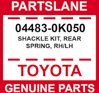 04483-0K050 Toyota OEM Genuine SHACKLE KIT, REAR SPRING, RH/LH