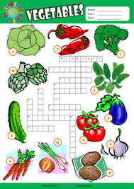 Vegetables Crossword Puzzle Esl Vocabulary Worksheet Kids Worksheets Printables English Lessons For Kids English Worksheets For Kids