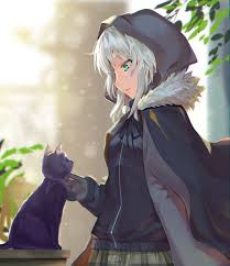 Freetoedit animeboy blackhair greeneyes anime boy black anime. 403336 Fate Series Lord El Melloi Ii Sei No Jikenbo Rail Zeppelin Grace Note Anime Girl Fan Art School Uniform White Hair Black Cats Green Eyes Gray Lord El Melloi Ii Case Files Fgo