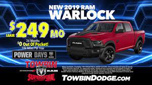 We have the largest inventory in the state. Towbin Dodge Lease 2019 Ram 1500 Warlock For 249 A Month Youtube