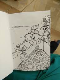 Trying My Santorini Drawing Greece Drawing Drawings Santorini