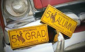 Custom Wooden Wyoming License Plate University Of Wyoming Etsy Wyoming License Plate Custom