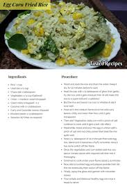 Easy Egg Corn Fried Rice Recipe Tastedrecipes Recipe Rice Side Dish Recipes Sambhar Recipe Recipes