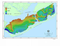 bathymetric map of the apalachicola bay estuary see also