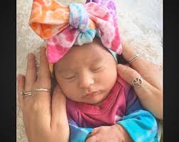 Buy Newborn Girl Rainbow Tie Dyed Sleeper, Hand Dyed Gown, Boho Hippie Baby  Clothes, Infant Coming Home Outfit, Knot Bow Headband, Handmade Online in  India