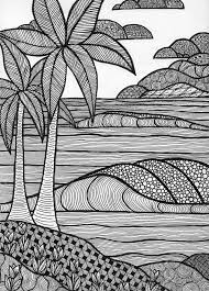 zentangle beach coloring book page by https ambercamiart deviantart com on line art drawings doodle designs coloriage fleurs avec smilie