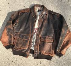 Vintage 1986 Avirex Type A2 Genuine Leather Bomber Jacket Xl Brown Military Usa Avirex Flightbomber