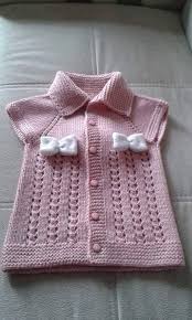 Orgu Fiyonklu Kiz Bebek Yelegi Baby Knitting Patterns Bebek Yelek Orgu