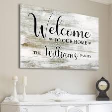 Personalized Welcome To Our Home Premium Canvas Photo Wall Decor Family Wall Art House Design Trends