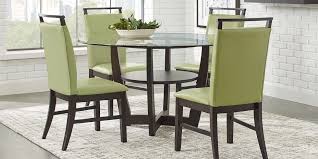 Ciara Espresso 5 Pc 48 Round Dining Set With Green Chairs Rooms To Go Dining Room Sets Round Dining Set Dining Table Dimensions