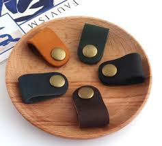 Leather Cord Wrap Cable Organizer Headphone Cable Cord Keeper Cable Storage  With Leather Tabs Leather Closures for Handbag Clasp Snap