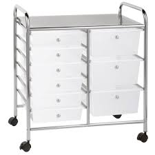 Its drawers features handles for easy opening and this four plastic storage drawer from homz is a perfect storage solution for your office or home. J Burrows 9 Drawer Chrome Trolley Clear Officeworks