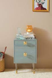 Round, flared legs made of solid oak. 24 Small Nightstand Ideas In 2021