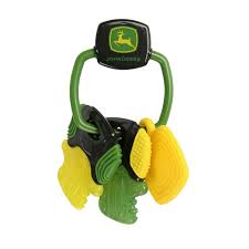 Bright Starts John Deere Crank Er Up Chillable Teether Keys Baby Toy Bpa Free For 3 Months And Up Walmart Com