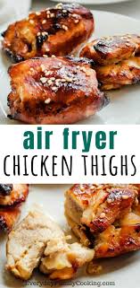 Air Fryer Honey Soy Chicken Thighs An Easy Air Fryer Dinner Option Boneless Chicken Thigh Recipes Honey Soy Chicken Thighs Air Fryer Dinner Recipes