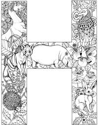 Letter H With Animals Coloring Page From English Alphabet With Animals Category Select From 2 Alphabet Letters To Print Alphabet Coloring Pages Coloring Pages