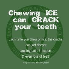 Chewing Ice Can Crackyour Teeth Each Time You Chew On Ice Dental Fun Facts Dental Fun Dental