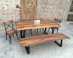 Compared to the usual table and chair configuration, a dining table with bench seating seems a bit odd and unusual. Live Edge Slab Furniture Insteading
