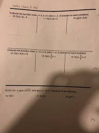 Function notation introduces function notation and provides several examples of determining function try the given examples, or type in your own problem and check your answer with the. Solved Function Notation And Evaluating Functions Pracfic Chegg Com
