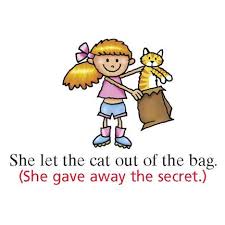 She Let The Cat Out Of The Bag Con Imagenes Vocabulario En Ingles Expresiones En Ingles Frases En Ingles