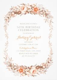 Celebrate your own special day, or your company's birthday, by bringing people to your birthday party or event. Floral Adult 50th Birthday Invitations Elegant Fall Flowers Invitation Templates Personalized Online