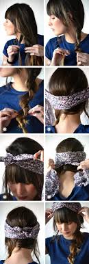Bandana Binden Blaue Bluse Buntes Haarband Braune Haare Zopf Alltagsfrisur In 2020 Haarband Frisur Frisuren Mit Bandana Frisuren Mit Zopf