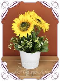 Sunflower Pot Set Silk Floral Gift Arrangement Artificial Bridal Bouquets Silk Wedding Flower Packages Flowers For Ever After