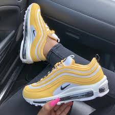 Black And Yellow Air Max 97 Rate These Kicks With Emojis Shop The Silhouette Via The Link In Our Bio Th Nike Air Shoes Custom Nike Shoes Fresh Shoes