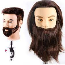 Hair tutorial on mannequin (manikin) head hair. Amazon Com Hairealm Male Mannequin Head With 100 Human Hair Barber Head Practice Hairdresser Cosmetology Training Doll Head For Hair Styling Table Clamp Stand Included Hf0408s Beauty Personal Care