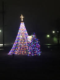 Made Lite Tree Outside Church Church Decor Church Eiffel Tower