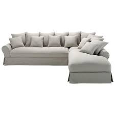 Bastide Ecksofa 6 Sitzer Mit Ecke Rechts Aus Baumwolle Hellgrau Sofa Hellgrau Ecksofa Sofa