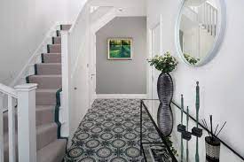 Typically, craftsman bungalows with second floors locate the stair at the entry, and in most cases, on an exterior wall. Interior Home Entrance Design Home Decoration