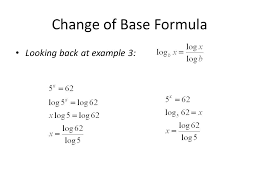 This formula along with the laws of logarithms and the equivalent exponential form allow us to solve logarithmic equations involving logarithms of different bases. Applications Of Common Logarithms Objective Define And Use Common Logs To Solve Exponential And Logarithmic Equations Use The Change Of Base Formula Ppt Download