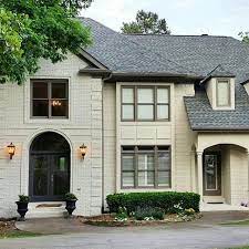 Maybe you would like to learn more about one of these? Made For Masonry Romabio Biodomus I Paint Was Used To Update This Traditional Brick Home With A Solid Finish Traditional Brick Home Brick Paint Painted Brick
