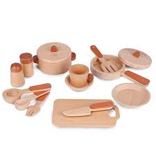 Exclead Kids Wooden Cooking Toy Set With Cookware And Serve Utensils Learning Educational Pretend Play Kitch Cooking Toys Pretend Play Kitchen Kitchen Playsets